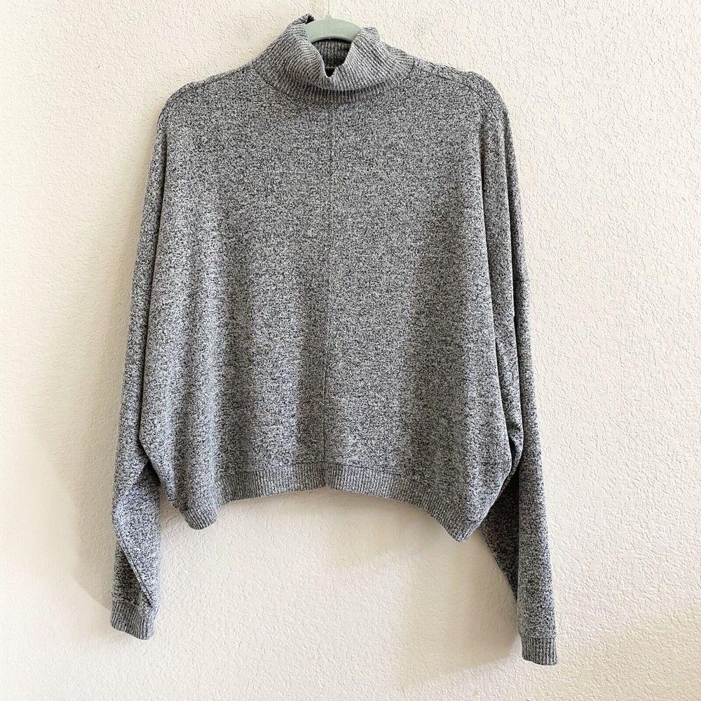 Lucky Brand Size XS Turtle/Mock Neck Oversized Sweater Top‎ Shirt Gray